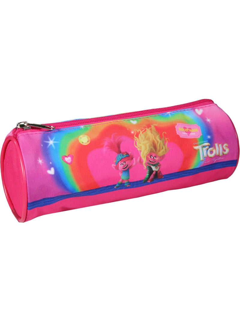 Trousse scolaire ronde Les Trolls Rose Rose - Kiabi