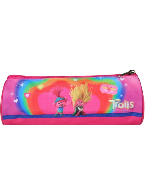 Trousse scolaire ronde Les Trolls Rose - Kiabi