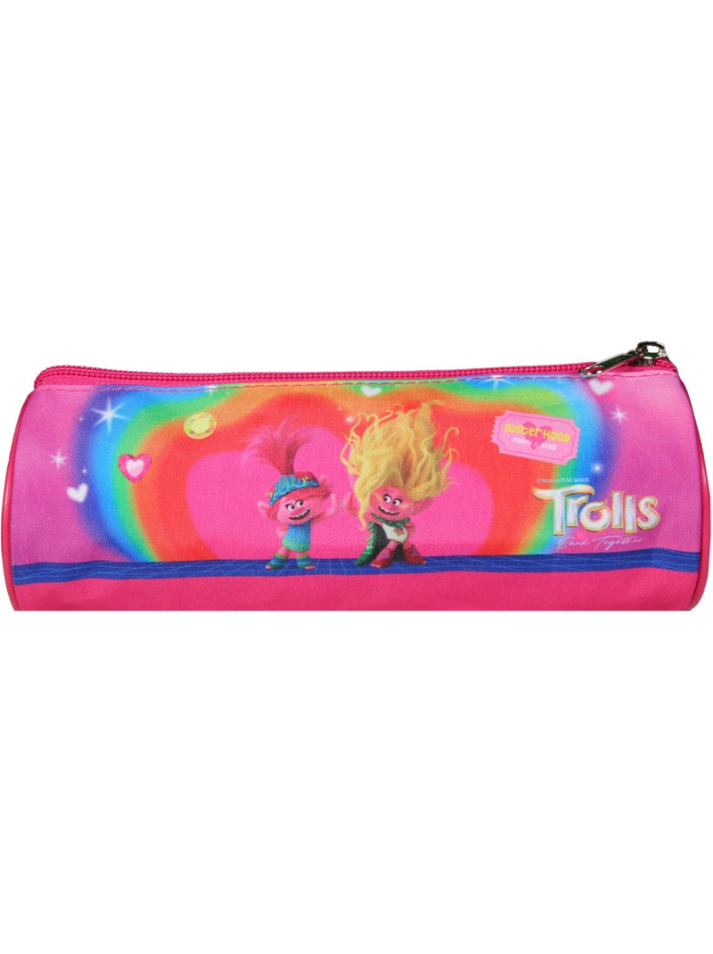 Trousse scolaire ronde Les Trolls Rose Rose - Kiabi