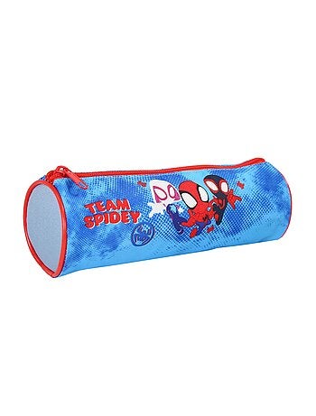 Trousse Scolaire Ronde Spider-Man - Bleu Ciel - 1 compartiment zippé - 22x7x7cm - Bagtrotter