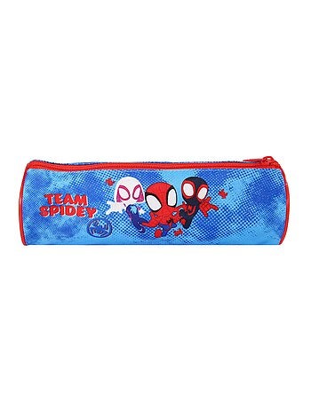 Trousse Scolaire Ronde Spider-Man - Bleu Ciel - 1 compartiment zippé - 22x7x7cm - Bagtrotter