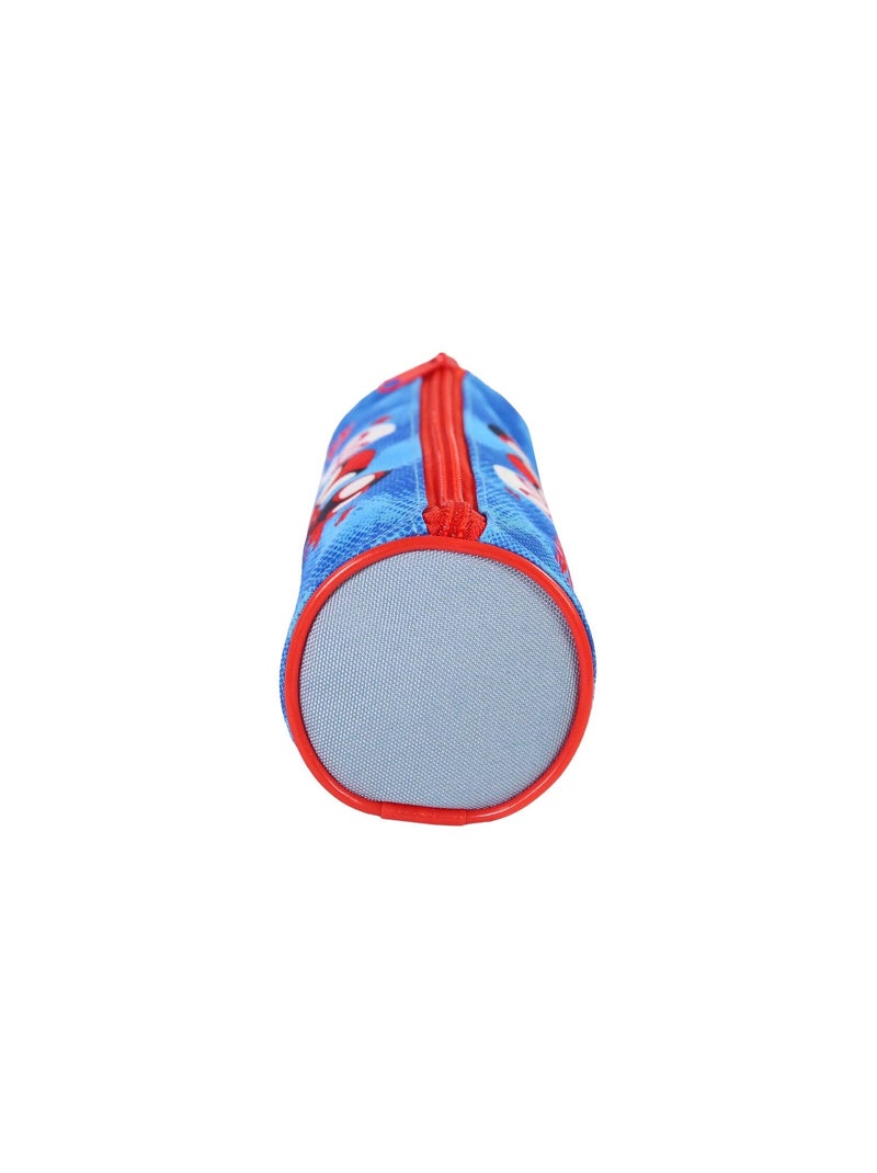 Trousse Scolaire Ronde Spider-Man - Bleu Ciel - 1 compartiment zippé - 22x7x7cm - Bagtrotter Bleu - Kiabi
