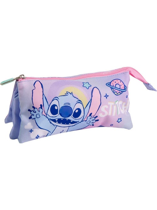 Trousse scolaire Stitch Disney avec 3 compartiments - Kiabi