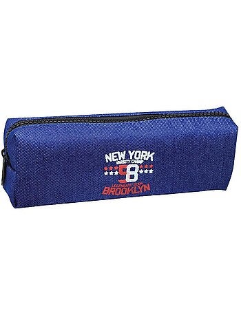 Trousse scolaire toile de denim imprimé New York Brooklyn - CTM