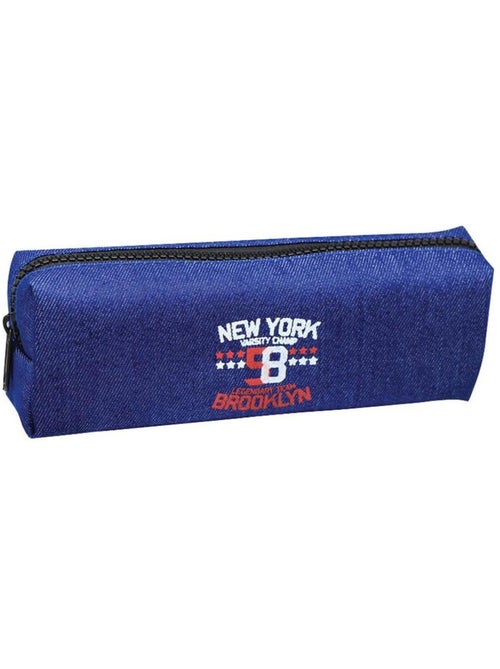 Trousse scolaire toile de denim imprimé New York Brooklyn - CTM - Kiabi
