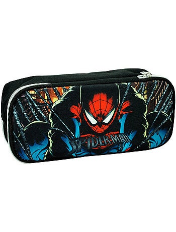 Trousse Spiderman motif Shadow en textile double zip