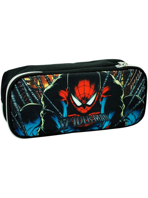 Trousse Spiderman motif Shadow en textile double zip - Kiabi
