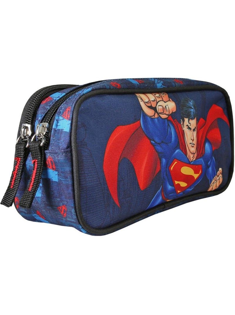 Trousse 'Superman' – Rectangulaire 2 compartiments – 22 cm Multicolore - Kiabi