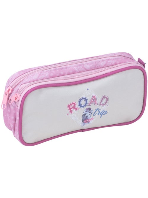 Trousse 'Teo Jasmin' 2 compartiments rectangulaire 22 cm - Road Trip - Kiabi