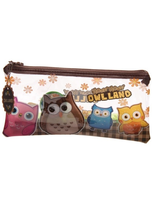 Trousse transparente garnie jolie chouette - Kiabi