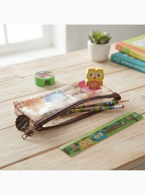 Trousse transparente garnie jolie chouette - Kiabi