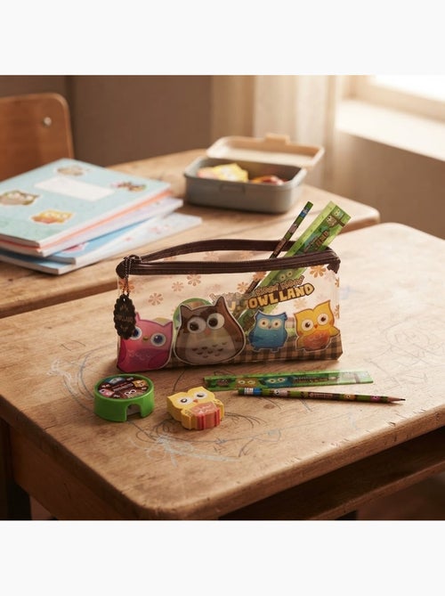 Trousse transparente garnie jolie chouette - Kiabi