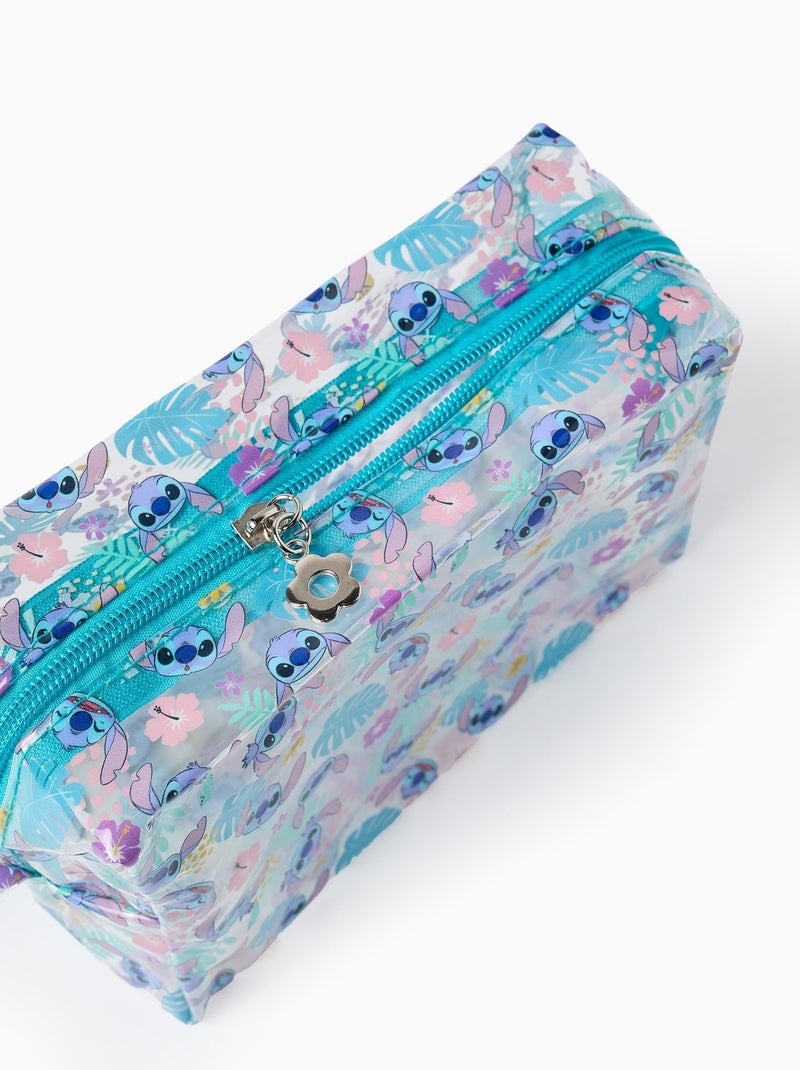 Trousse Transparente Imprimé Stitch - DISNEY - Imperméable avec Fermeture Bleu - Kiabi