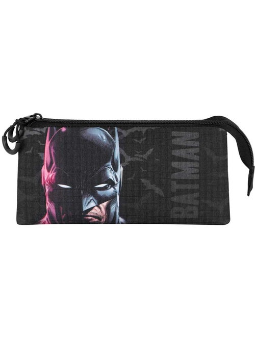Trousse Triple - DC Comics Batman Face - Noir - Taille Unique - Kiabi