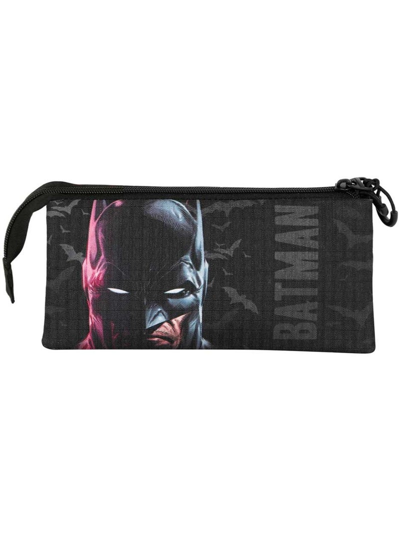 Trousse Triple - DC Comics Batman Face - Noir - Taille Unique Noir - Kiabi