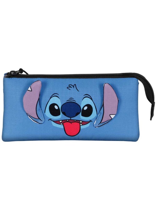 Trousse Triple - Disney Lilo et Stitch Cool - Bleu - Taille Unique - Kiabi