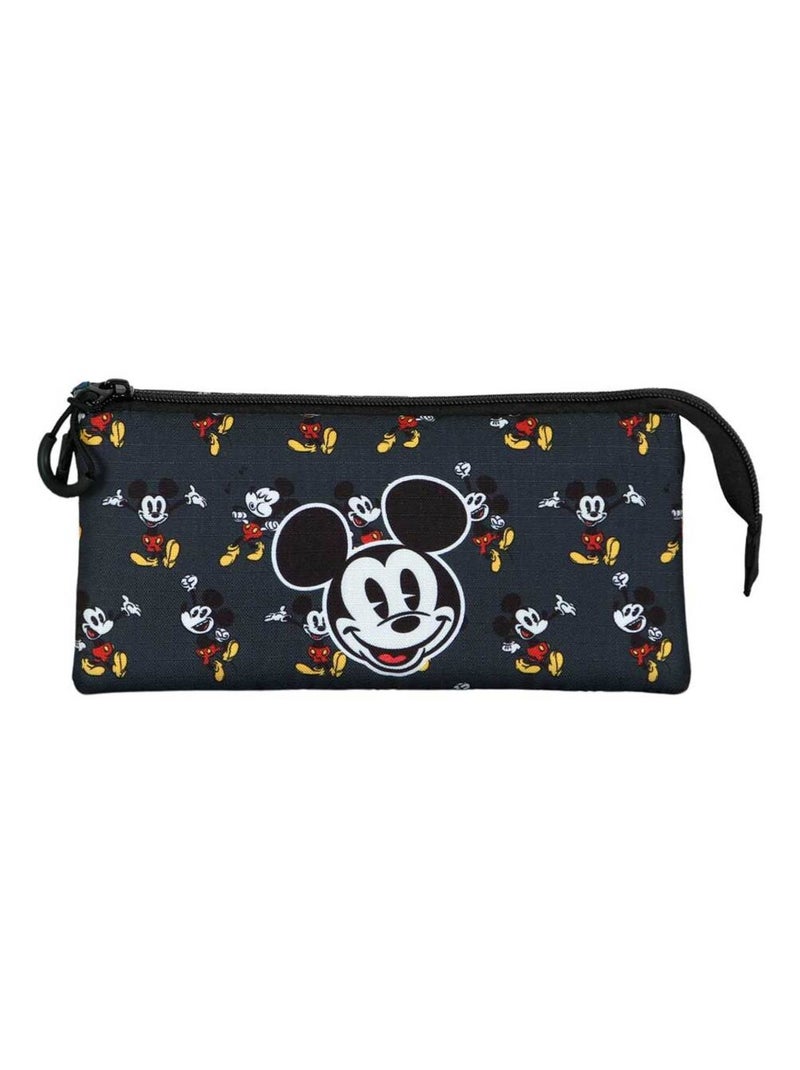 Trousse Triple - Disney Mickey Mouse Looks - Noir - Taille Unique Noir - Kiabi
