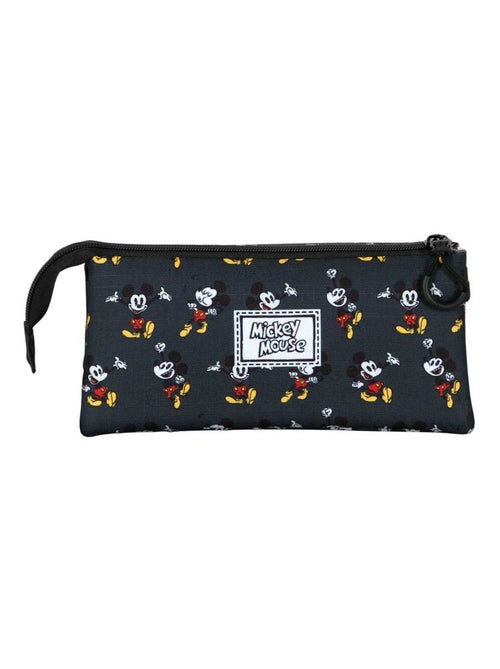Trousse Triple - Disney Mickey Mouse Looks - Noir - Taille Unique - Kiabi