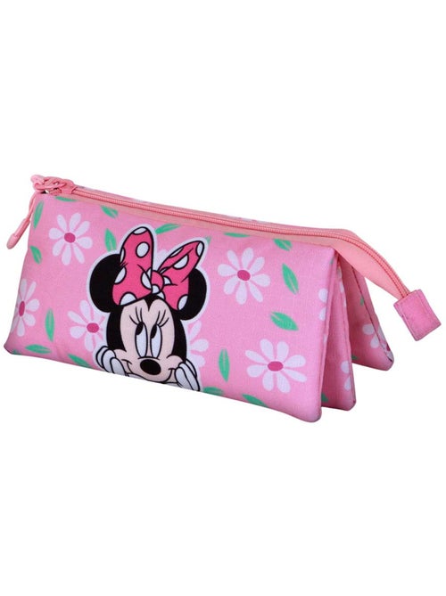 Trousse Triple - Disney Minnie Mouse Blooming - Rose - Taille Unique - Kiabi