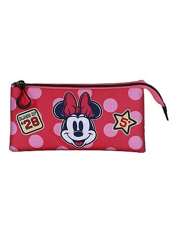 Trousse Triple - Disney Minnie Mouse Class - Rose - Taille Unique