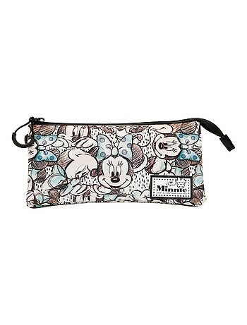 Trousse Triple - Disney Minnie Mouse Drawing - Gris - Taille Unique
