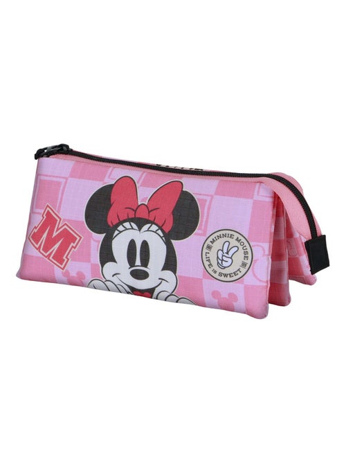 Trousse Triple - Disney Minnie Mouse Journey - Rose - Taille Unique - Kiabi