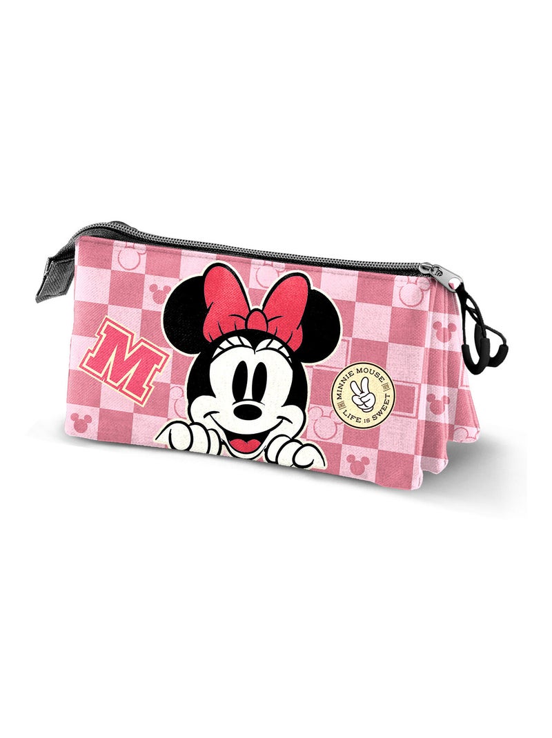 Trousse Triple - Disney Minnie Mouse Journey - Rose - Taille Unique Rose - Kiabi