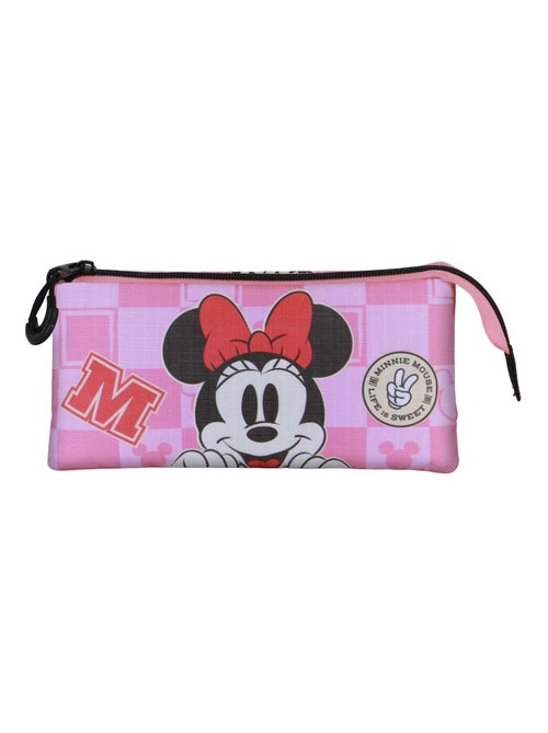 Trousse Triple - Disney Minnie Mouse Journey - Rose - Taille Unique - Kiabi