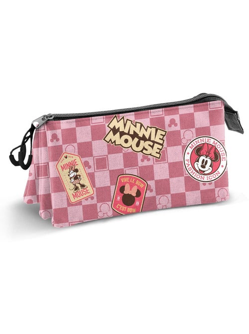 Trousse Triple - Disney Minnie Mouse Journey - Rose - Taille Unique - Kiabi