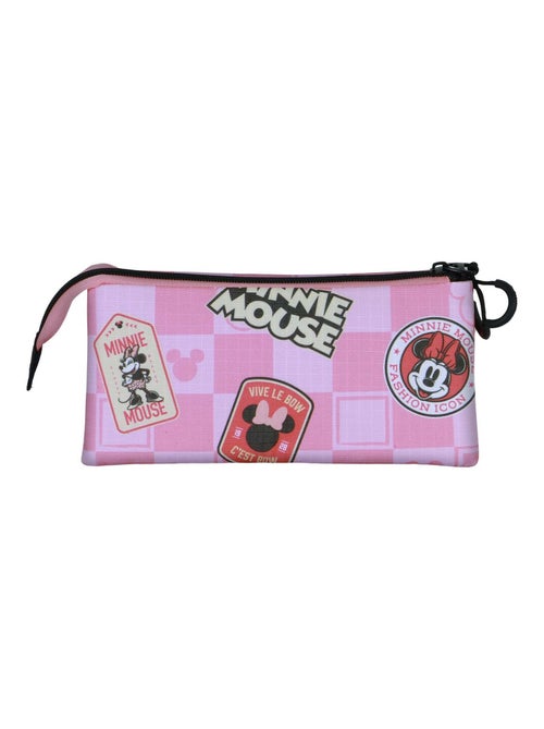 Trousse Triple - Disney Minnie Mouse Journey - Rose - Taille Unique - Kiabi