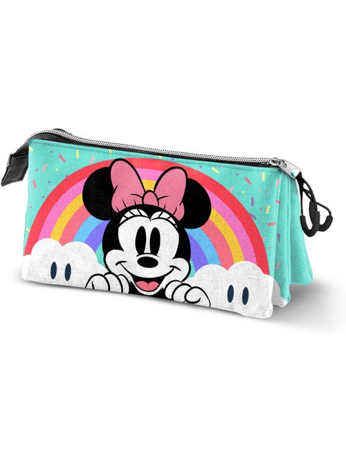 Trousse Triple - Disney Minnie Mouse Rainbow - Turquoise - Taille Unique - Kiabi