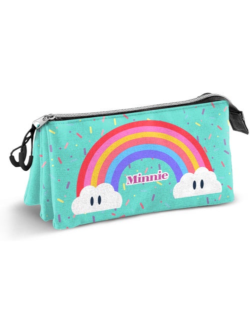Trousse Triple - Disney Minnie Mouse Rainbow - Turquoise - Taille Unique - Kiabi
