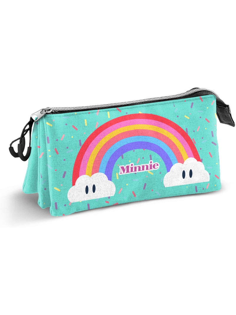 Trousse Triple - Disney Minnie Mouse Rainbow - Turquoise - Taille Unique Bleu turquoise - Kiabi
