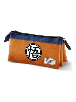 Trousse Triple Dragon Ball Warrior Fan 2.0 - 3 Compartiments, Vert, Pour Fournitures Scolaires Ou Bureau
