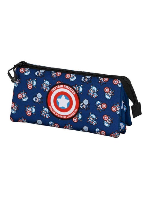Trousse Triple - Marvel Captain America Brave - Bleu - Taille Unique - Kiabi