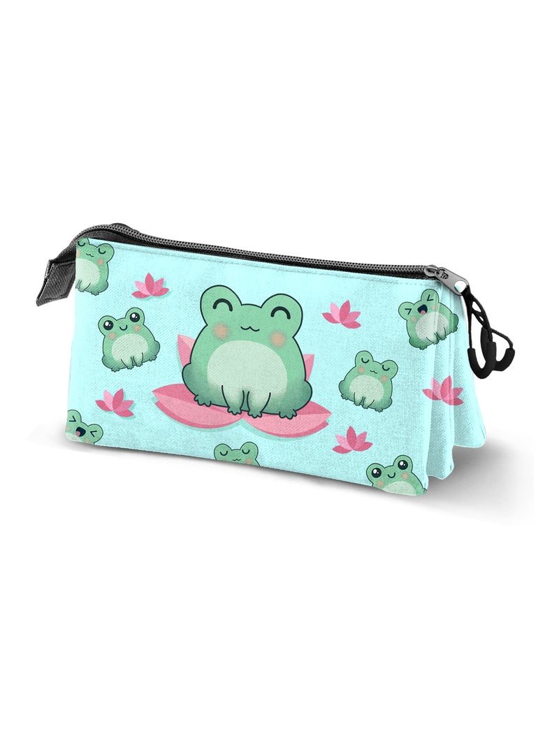 Trousse Triple - Oh My Pop! Froggy Bleu turquoise - Kiabi