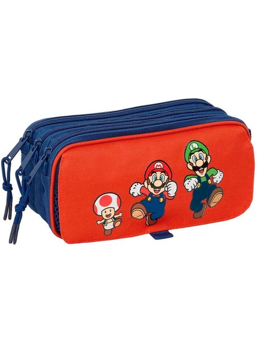 Trousse triple à 3 compartiments zippés Super Mario 21 cm Safta - Kiabi Trousse triple à 3 compartiments zippés Super Mario 21 cm Safta - Kiabi