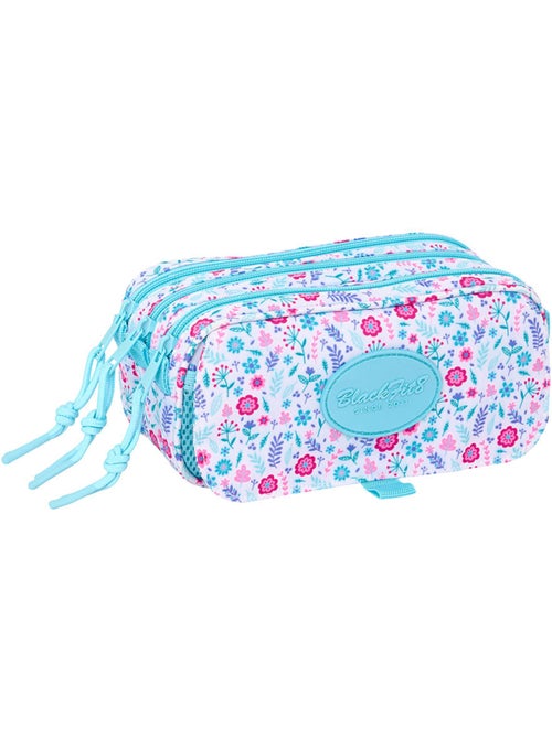 Trousse triple compartiment textile motif floral CMP - Kiabi