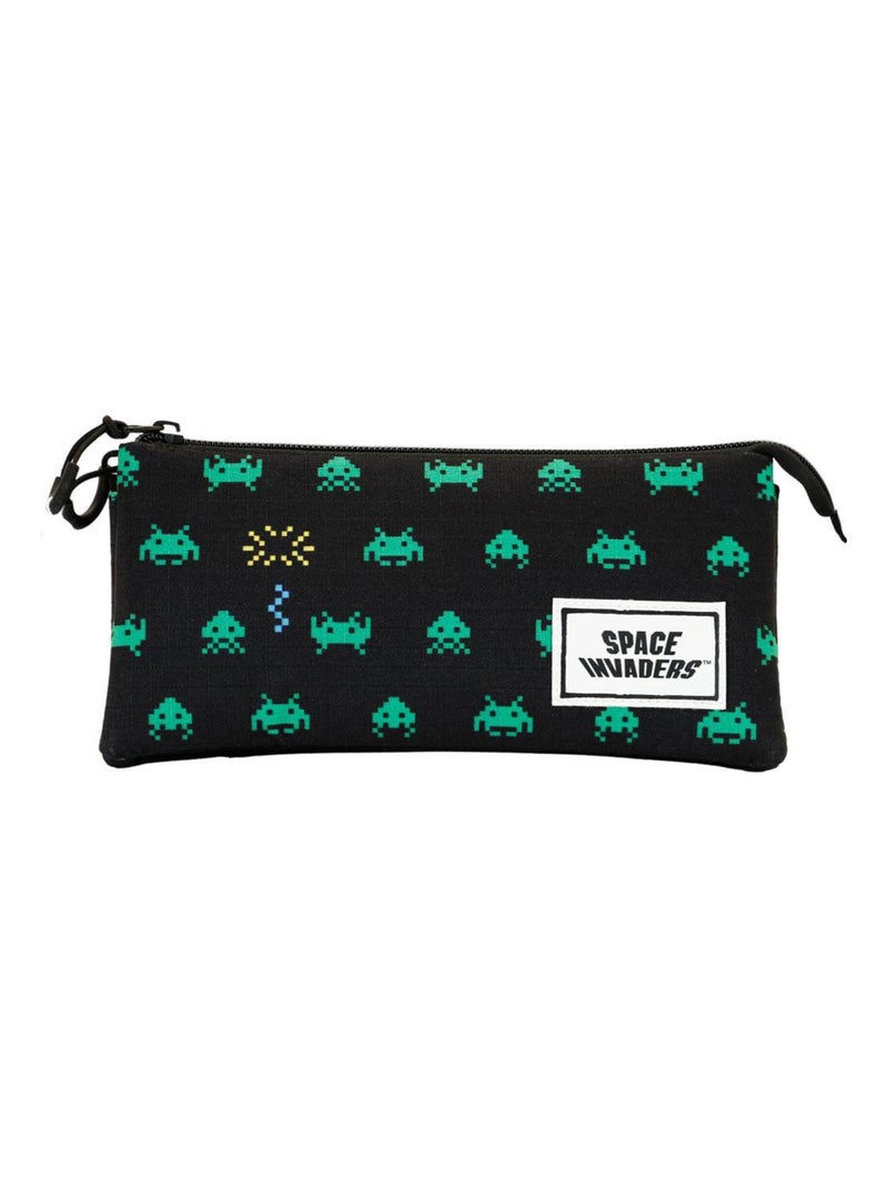 Trousse Triple ECO - Space Invaders Army - Noir - Taille Unique Noir - Kiabi