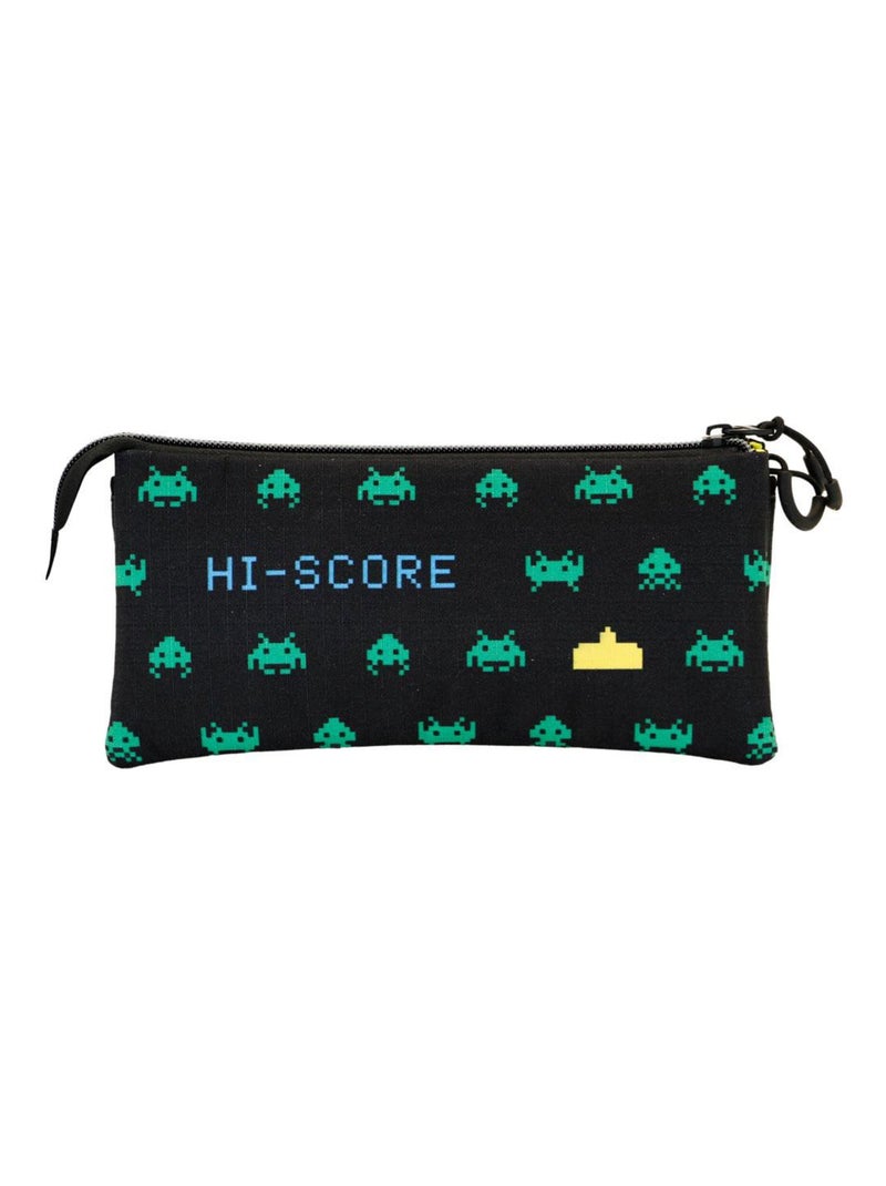 Trousse Triple ECO - Space Invaders Army - Noir - Taille Unique Noir - Kiabi