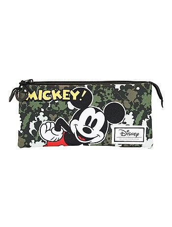 Trousse Triple FAN - Disney Mickey Mouse Surprise - Vert Militaire - Taille Unique