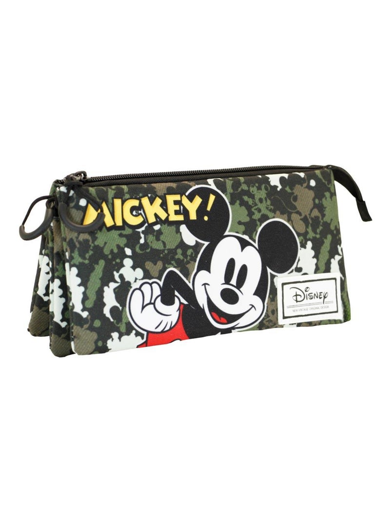 Trousse Triple FAN - Disney Mickey Mouse Surprise - Vert Militaire - Taille Unique Vert kaki - Kiabi