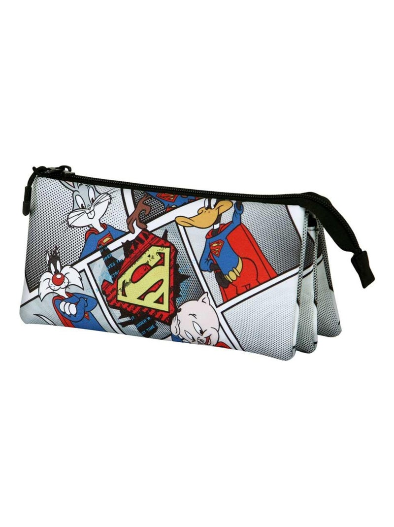 Trousse Triple FAN 2.0 - Looney Tunes Super Tunes Gris - Kiabi
