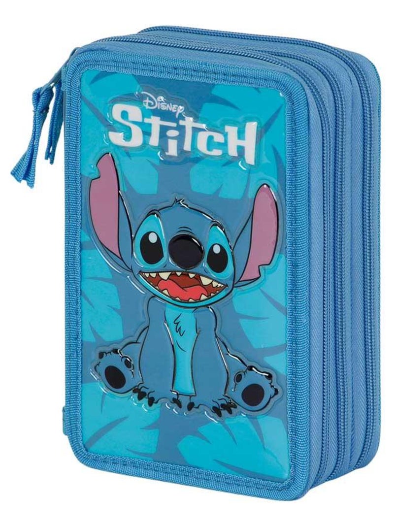 Trousse Triple Garnie - Disney Lilo et Stitch Sit - Bleu - Taille Unique Bleu - Kiabi