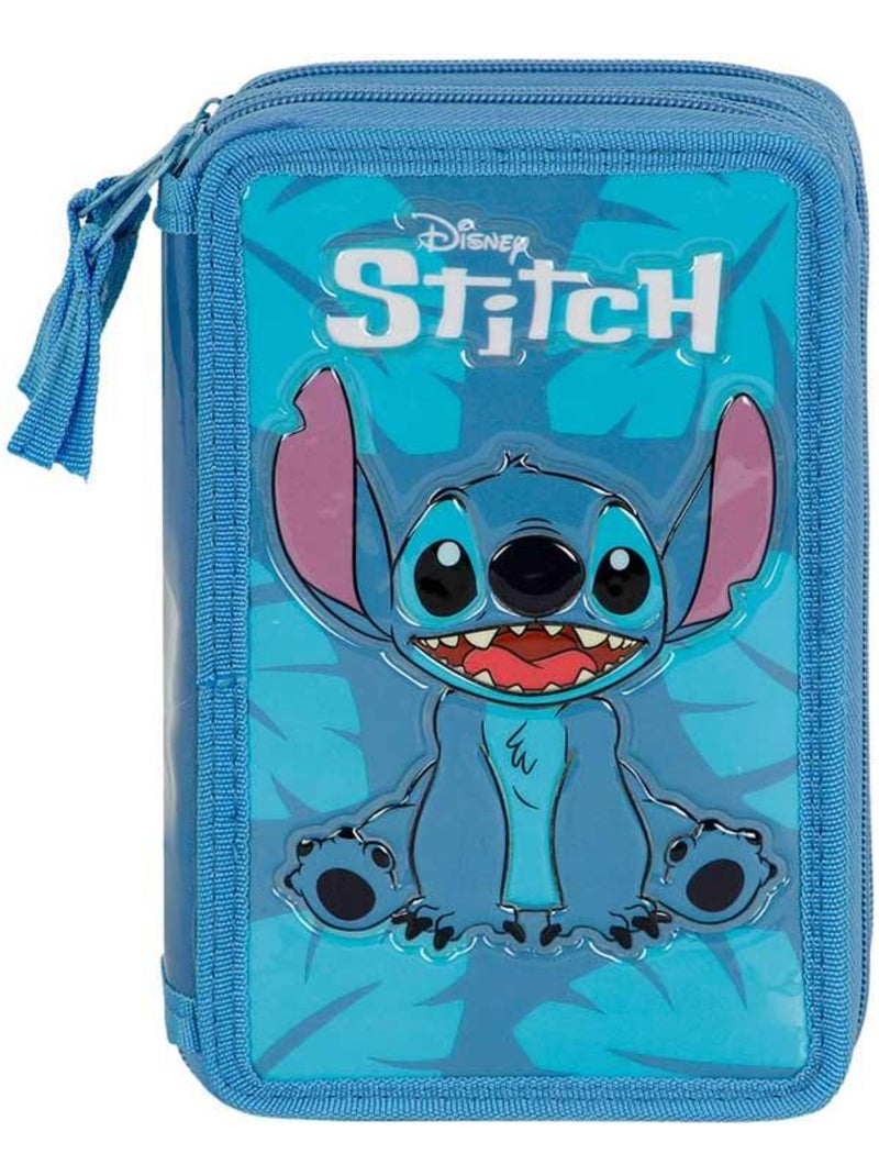 Trousse Triple Garnie - Disney Lilo et Stitch Sit - Bleu - Taille Unique Bleu - Kiabi