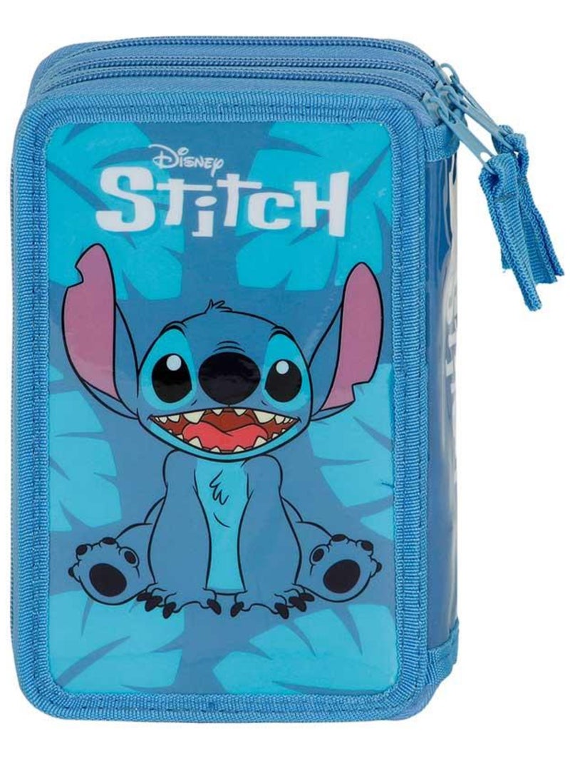 Trousse Triple Garnie - Disney Lilo et Stitch Sit - Bleu - Taille Unique Bleu - Kiabi