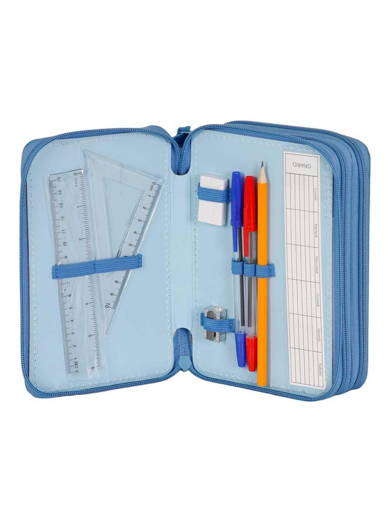 Trousse Triple Garnie - Disney Lilo et Stitch Sit - Bleu - Taille Unique Bleu - Kiabi