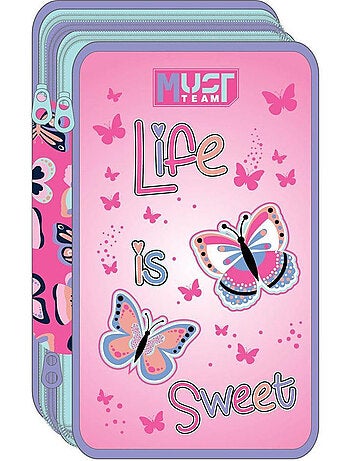 Trousse triple garnie papillons Life Is Sweet Must Team