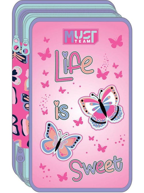 Trousse triple garnie papillons Life Is Sweet Must Team - Kiabi Trousse triple garnie papillons Life Is Sweet Must Team - Kiabi