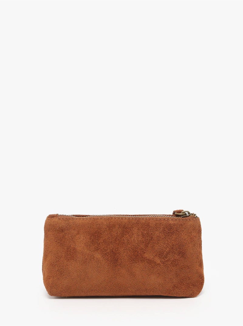 Trousse Velvet Cuir Milano Cuir De Vachette Marron tabac - Kiabi